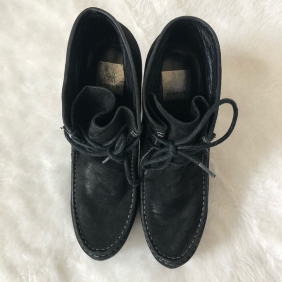 Dolce Vita Black Leather Jada Stacked Heel Boot - Picture 2 of 8